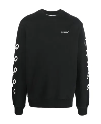 Off-white Chain-link Arrow Sweatshirt In Black
