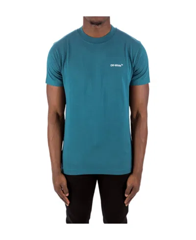 Off-white Chain-link Arrows-print T-shirt In Blue