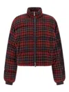 Off-white 'check Flan Arrow Spray' Down Jacket In Multi