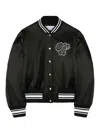 Off-white Satin Bomber Jacket In Negro