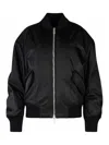 Off-white Off White Oversized Nylon Bomber Jacket In Negro