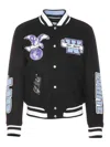Off-white Off White Men Eagle Wool Varsity Jacket In Black