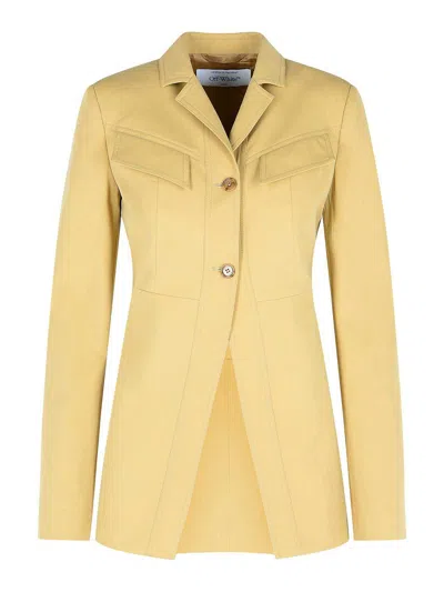 OFF-WHITE TOYBOX BEIGE COTTON JACKET