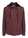 Off-white Check Hooded Jacket In Red