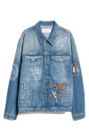 Off-white Man Denim Outerwear Blue Size M Cotton In Baby Blue - Multicolor