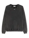 Off-white Check Flan Arrow Crew Logo Sweatshirt In Gray