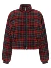 Off-white Check Flan Arrow Spray' Down Jacket In Brown