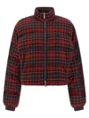 Off-white Check Flan Arrow Spray Puffer Jackets Bordeaux In Black