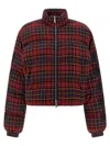 Off-white Check Flan Arrow Spray Puffer Jackets Bordeaux In Black