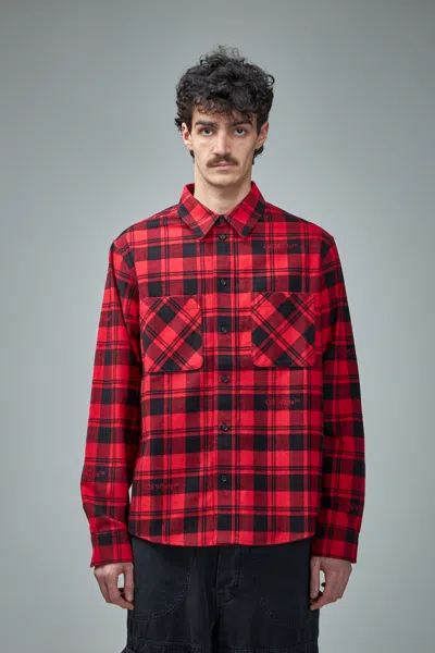 Off-white Check Print Shirt In Red