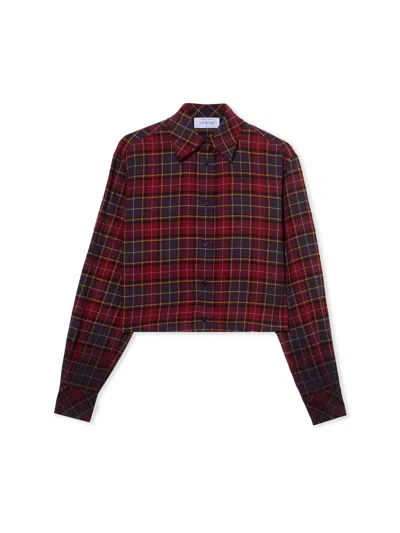 Off-white Check Flannel Arrow Spray Shirt In Red