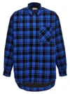 Off-white Plaid Check-pattern Flannel Overshirt In Blue