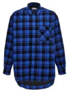 Off-white Checkered Lined Flannel Overshirt In Blue