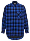 Off-white Check Flann Padded Overshirt Dark In Dark Blue