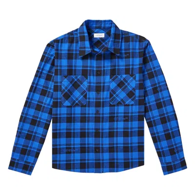 Pre-owned Off-white Check Flannel Shirt 'blue/black' | Men's Size S