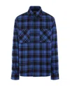 Off-white Checked Long-sleeved Shirt In Blue