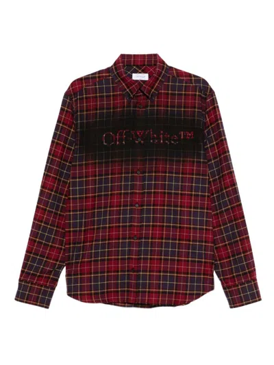 OFF-WHITE CHECKED COTTON SHIRT WITH LOGO OFF WHITE