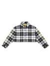 Off-white Checked Cropped Shirt In Gray