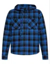 Off-white Plaid Check-pattern Flannel Overshirt In True Blue