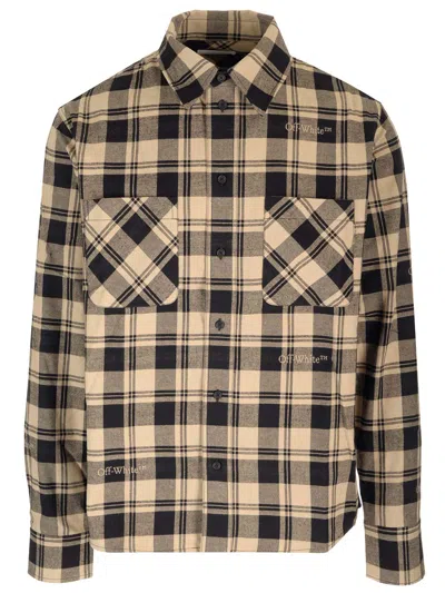 OFF-WHITE CHECKED FLANNEL SHIRT