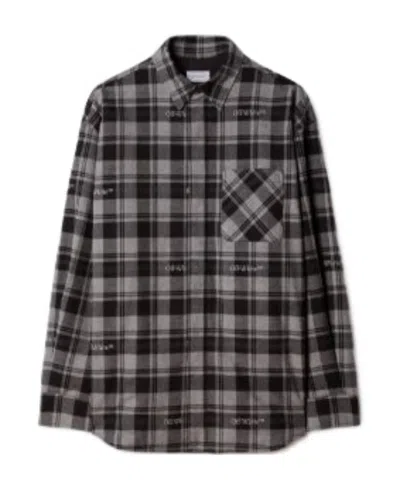 OFF-WHITE OFF-WHITE CHECKED LONG-SLEEVED SHIRT
