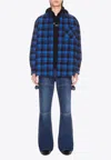 Off-white Plaid Check-pattern Flannel Overshirt In Blue