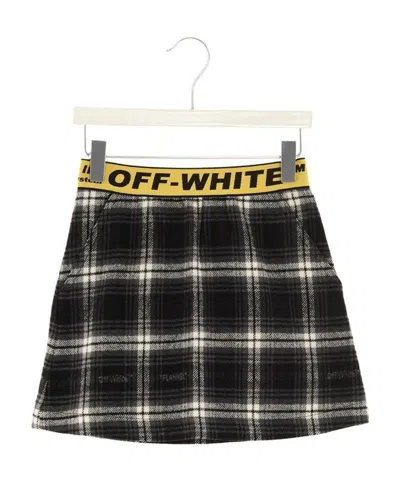 Off-white Checked Mini Skirt In Black