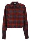 Off-white Checked Long-sleeved Shirt In Red