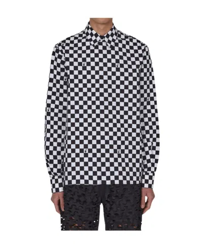 Off-white Checkerboard Print Shirt In Black