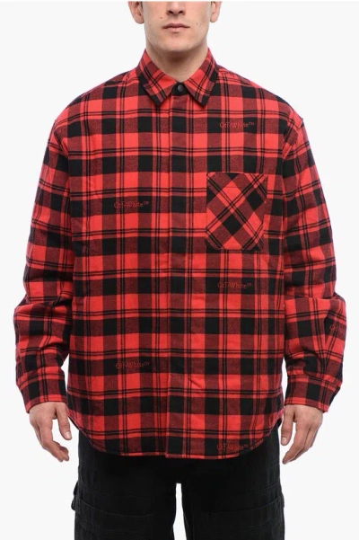 Off-white Checkered Lined Flannel Overshirt In Multi