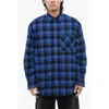 Off-white Checkered Lined Flannel Overshirt In Blue