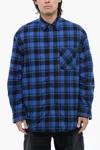 Off-white Checkered Lined Flannel Overshirt In Blue