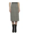 Off-white Women's Pied De Poule Longuette Skirt | Size 42 | Qcc051b16067-9960 Color Multicolor In Black
