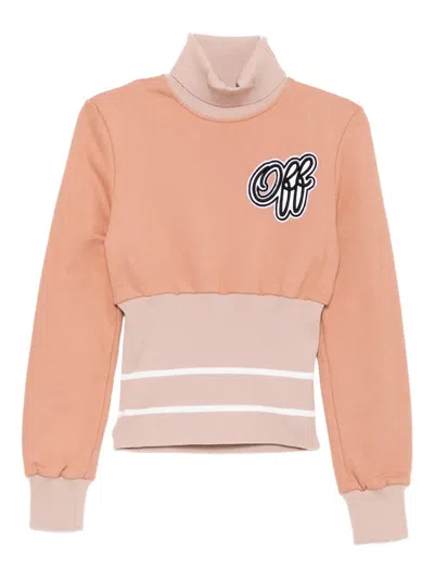 Off-white Cheerleader Ribbed Sweatshirt In Pink