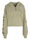 Off-white Chest-pocket Floral-embroidered Hoodie In Neutral