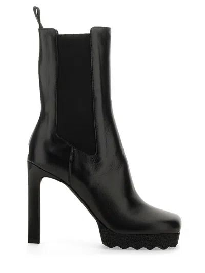 Off-white Chic Chelsea Boot With Heel In Black