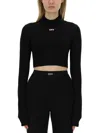 Off-white Laced Up Turtleneck Top In Black