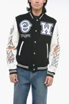 Off-white Logic Patch Varsity Jacket In Black