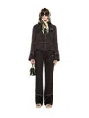 Off-white Pajama-style Black Shirt In Acetate In Black