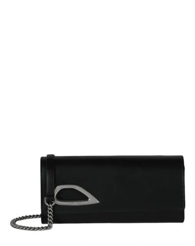 Off-white Clam Wallet On Chain Woman Cross-body Bag Black Size - Calfskin