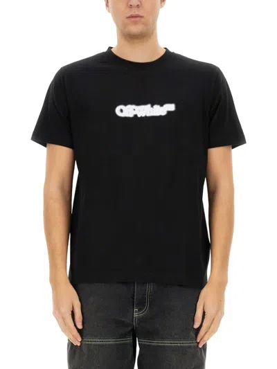 Off-white Classic Crew Neck T-shirt With Logo Detail In Black
