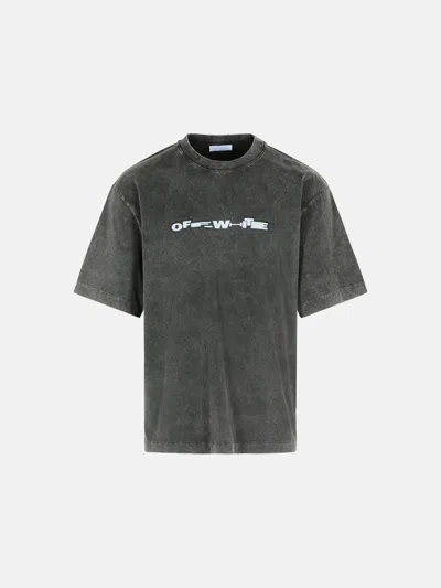 Off-white Graphic Print Crew Neck Short Sleeve T-shirt In Gray