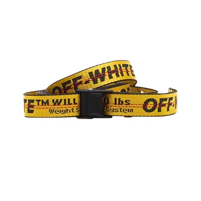 Pre-owned Off-white Classic Mini Industrial Belt 'yellow/black'