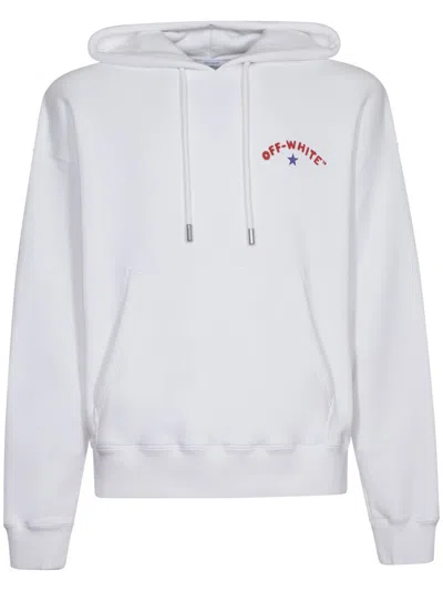 Off-white Classic White Hoodie With Graphic Design