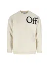 Off-white Classic White Knit Sweater With Round Neckline In White