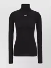 Off-white Printed Stretch-jersey Turtleneck Top