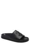 Off-white Arrows-embroidered Leather Slippers In Black