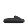 Off-white Cloud Arrow-embroidered Leather Sliders In Black