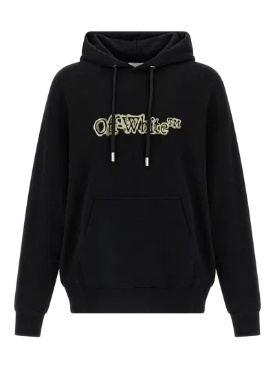 Off-white Black Skate Cloudy Arrow Hoodie In Animal Print