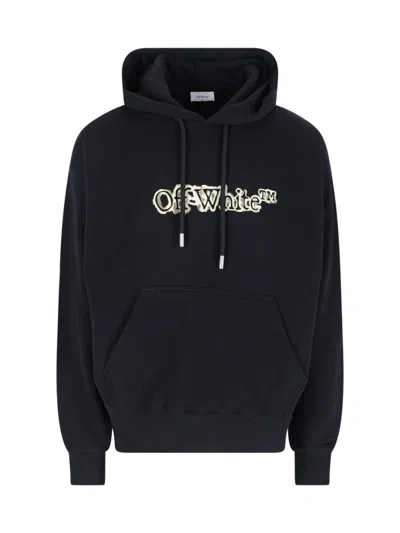 Off-white Black Skate Cloudy Arrow Hoodie In Animal Print